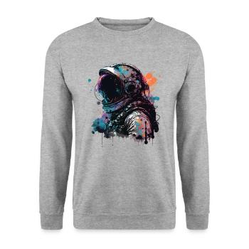 Gothic Astronaut - Unisex Sweatshirt - salt & pepper - Front - Alina (178cm) & Michal (187cm)