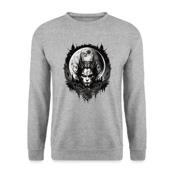 Gothic Demon Vampire Full Moon Demon Full Moon - Sweat-shirt Unisexe - gris chiné - Devant - Alina (178cm) & Michal (187cm)