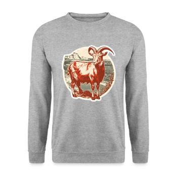 Goat red and white - Unisex Sweatshirt - salt & pepper - Front - Alina (178cm) & Michal (187cm)