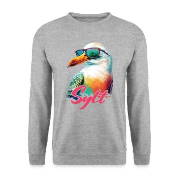 Sylt vacances mouette colorée fraîche avec des lunettes de soleil - Sweat-shirt Unisexe - gris chiné - Devant - Alina (178cm) & Michal (187cm)