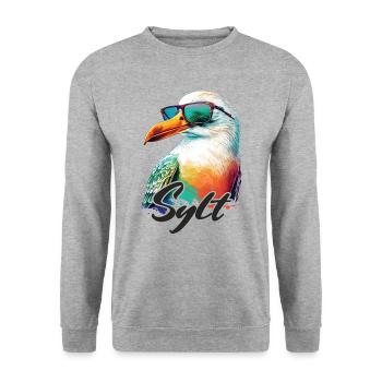 Sylt vacances mouette colorée fraîche avec des lunettes de soleil - Sweat-shirt Unisexe - gris chiné - Devant - Alina (178cm) & Michal (187cm)