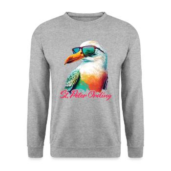 Sankt Peter Ording Holiday Seagull avec lunettes de soleil - Sweat-shirt Unisexe - gris chiné - Devant - Alina (178cm) & Michal (187cm)