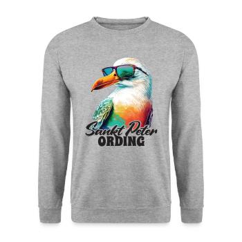 Sankt Peter Ording Holiday Seagull avec lunettes de soleil - Sweat-shirt Unisexe - gris chiné - Devant - Alina (178cm) & Michal (187cm)