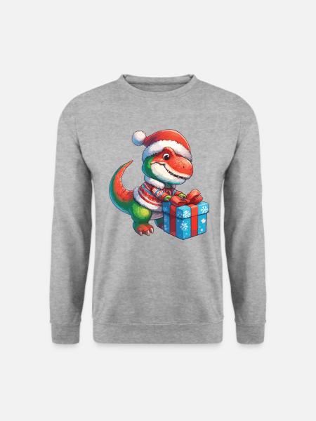 T-Rex Dino Child Gift Unwrap - Unisex Sweatshirt - salt & pepper