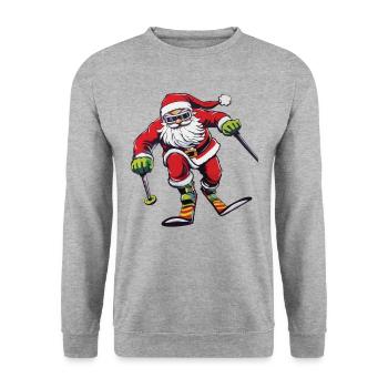 Ski Santa Clause Santa Claus - Unisex Sweatshirt - salt & pepper - Front - Alina (178cm) & Michal (187cm)