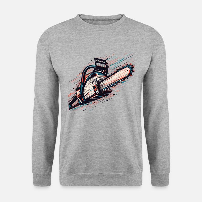 Vector Polygon Chainsaw - Unisex Sweatshirt - salt & pepper