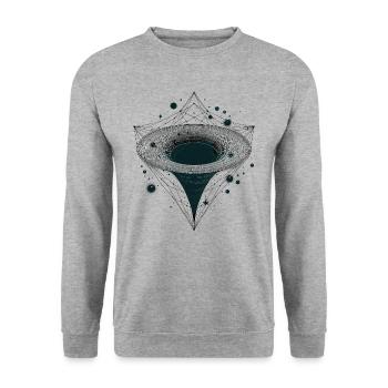 Black Hole Funnel in Space - Unisex Sweatshirt - salt & pepper - Front - Alina (178cm) & Michal (187cm)