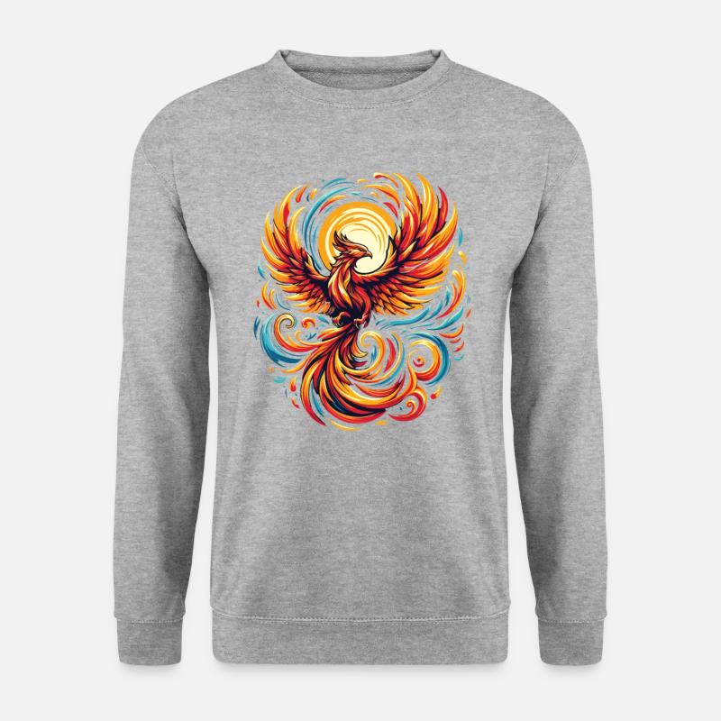 Vogel Wiedergeburt Sage Mythos - Unisex Pullover - Weißgrau meliert