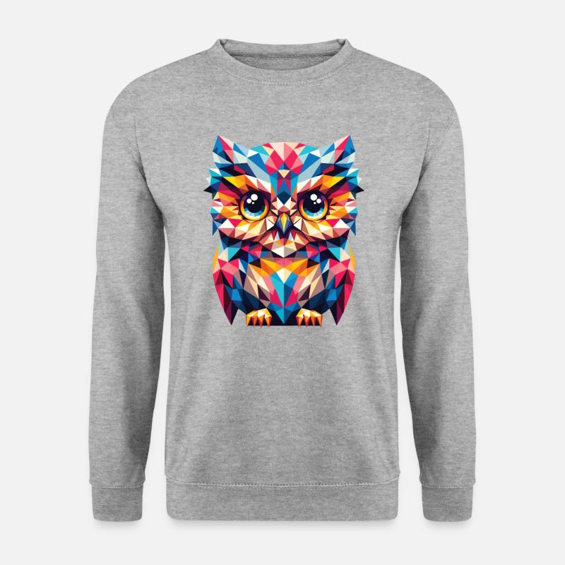 Polygon Owl Geometric - Unisex Sweatshirt - salt & pepper