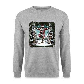 Santa Claus Tightrope Walk Christmas - Unisex Sweatshirt - salt & pepper - Front - Alina (178cm) & Michal (187cm)