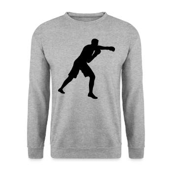 Boxer boxing in the boxing ring - Unisex Sweatshirt - salt & pepper - Front - Alina (178cm) & Michal (187cm)