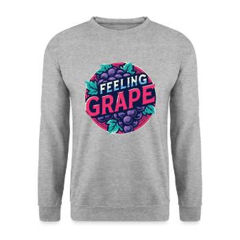 Feeling Grape Pun Winemaker Chemise à vin - Sweat-shirt Unisexe - gris chiné - Devant - Alina (178cm) & Michal (187cm)