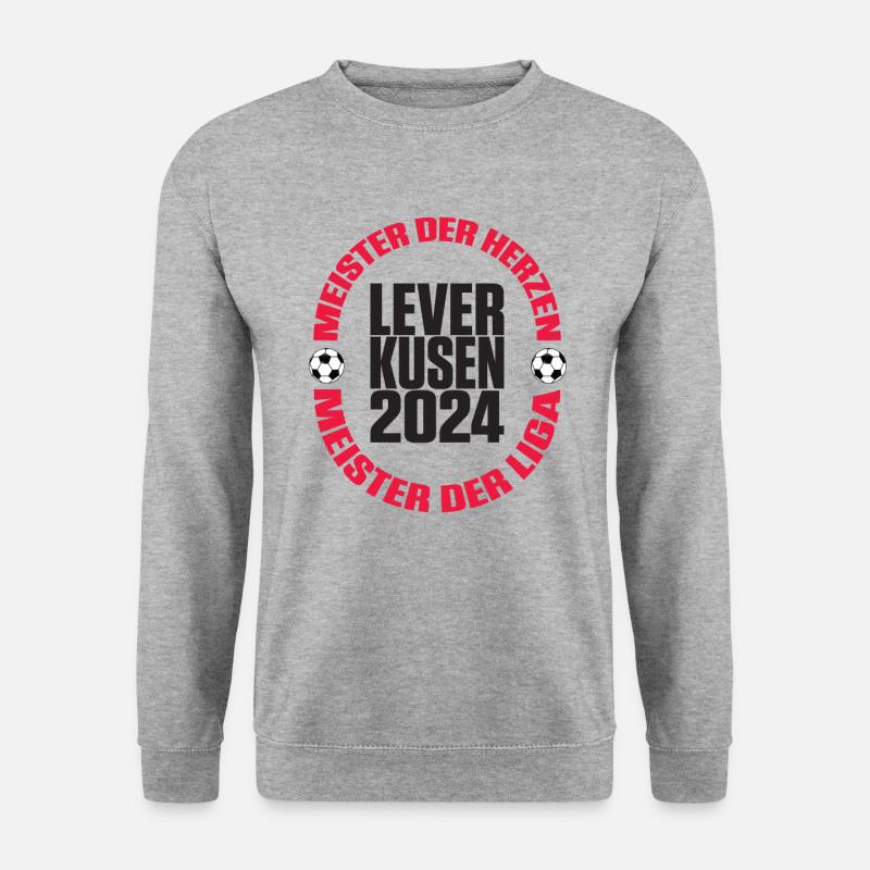 Leverkusen 2024 Meister der Herzen und Liga - Unisex Pullover - Weißgrau meliert