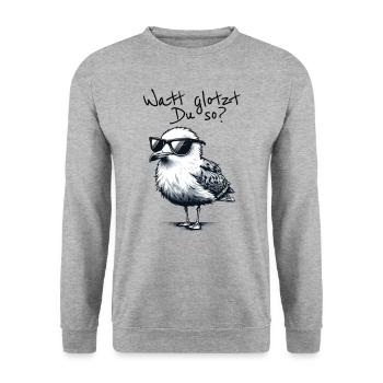 Watt vous regarde alors en disant - Sweat-shirt Unisexe - gris chiné - Devant - Alina (178cm) & Michal (187cm)