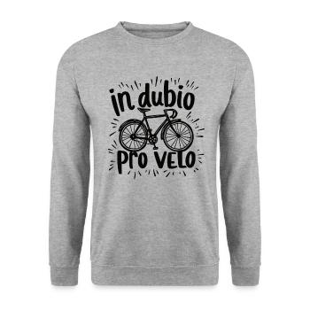 Fahrrad Spruch In dubio pro velo - Unisex Pullover - Weißgrau meliert - Vorne - Alina (178cm) & Michal (187cm)
