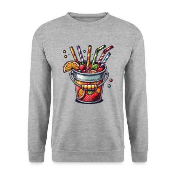 Colorful Sangria Bucket Bucket Drinking Mallorca - Unisex Sweatshirt - salt & pepper - Front - Alina (178cm) & Michal (187cm)