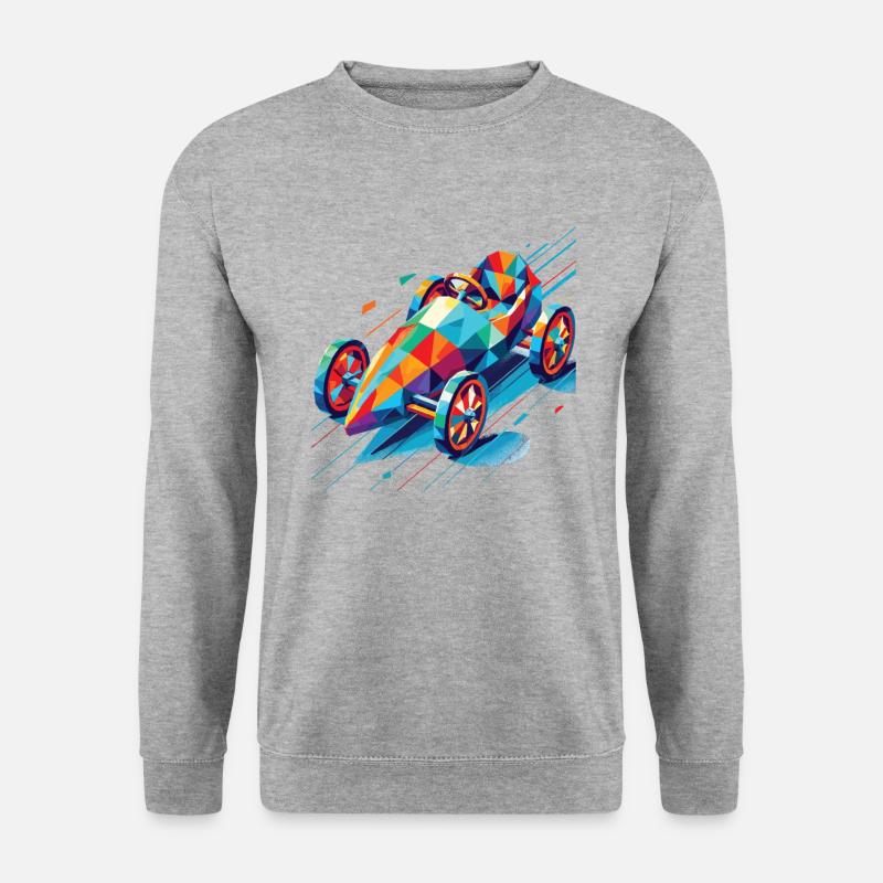 Boîte à savon colorée Retro Polygon racer - Sweat-shirt Unisexe - gris chiné