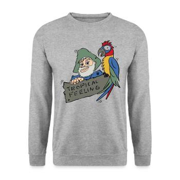 Robinson Crusoe Day - Unisex Sweatshirt - salt & pepper - Front - Alina (178cm) & Michal (187cm)