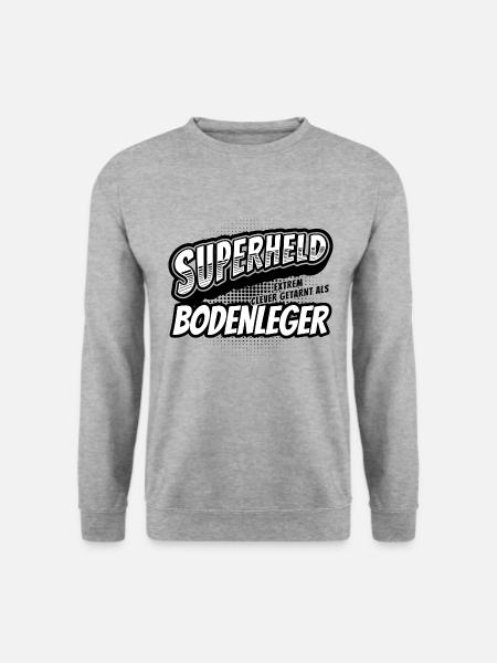 Superheld, clever getarnt als Bodenleger - Unisex Pullover - Weißgrau meliert
