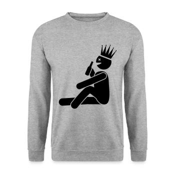 Drinking Drinking Man Symbol - Unisex Sweatshirt - salt & pepper - Front - Alina (178cm) & Michal (187cm)
