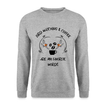 Bird Watching Bird Watching Birding Coffee - Unisex Sweatshirt - salt & pepper - Front - Alina (178cm) & Michal (187cm)
