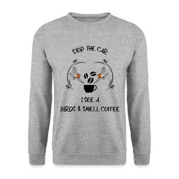 Bird Watching Bird Watching Birding Coffee - Unisex Sweatshirt - salt & pepper - Front - Alina (178cm) & Michal (187cm)