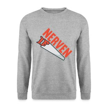 Nervensäge - Unisex Pullover - Weißgrau meliert - Vorne - Alina (178cm) & Michal (187cm)