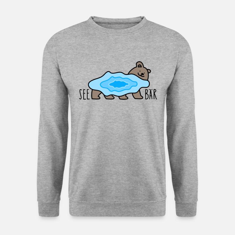 Bär und See Seebär - Unisex Pullover - Weißgrau meliert