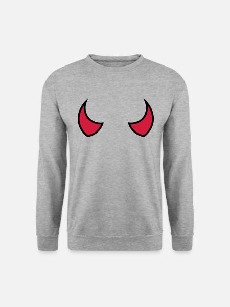 Teufelshörner - devil horns - cornes du diable - Unisex Pullover - Weißgrau meliert