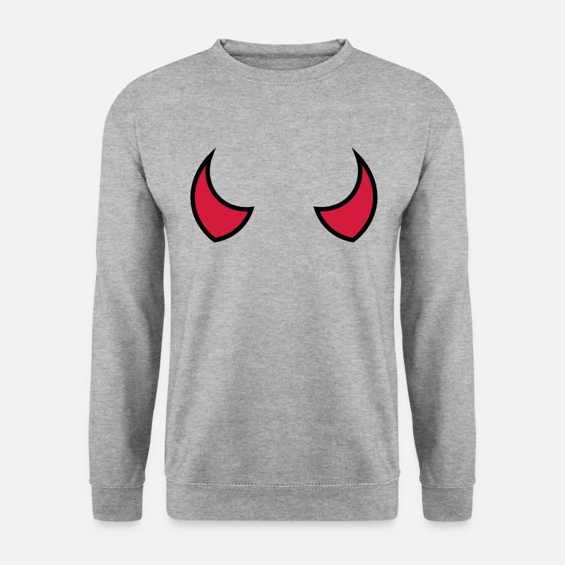 Teufelshörner - devil horns - cornes du diable - Unisex Pullover - Weißgrau meliert
