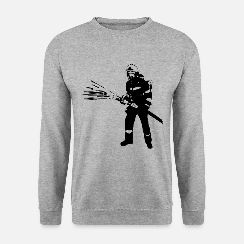 Feuerwehr - Feuerwehrmann - Unisex Pullover - Weißgrau meliert
