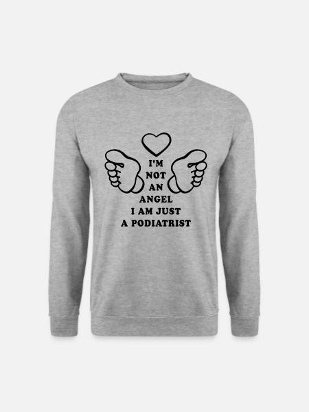 I'm not an angel I'm just a podiatrist - Unisex Pullover - Weißgrau meliert