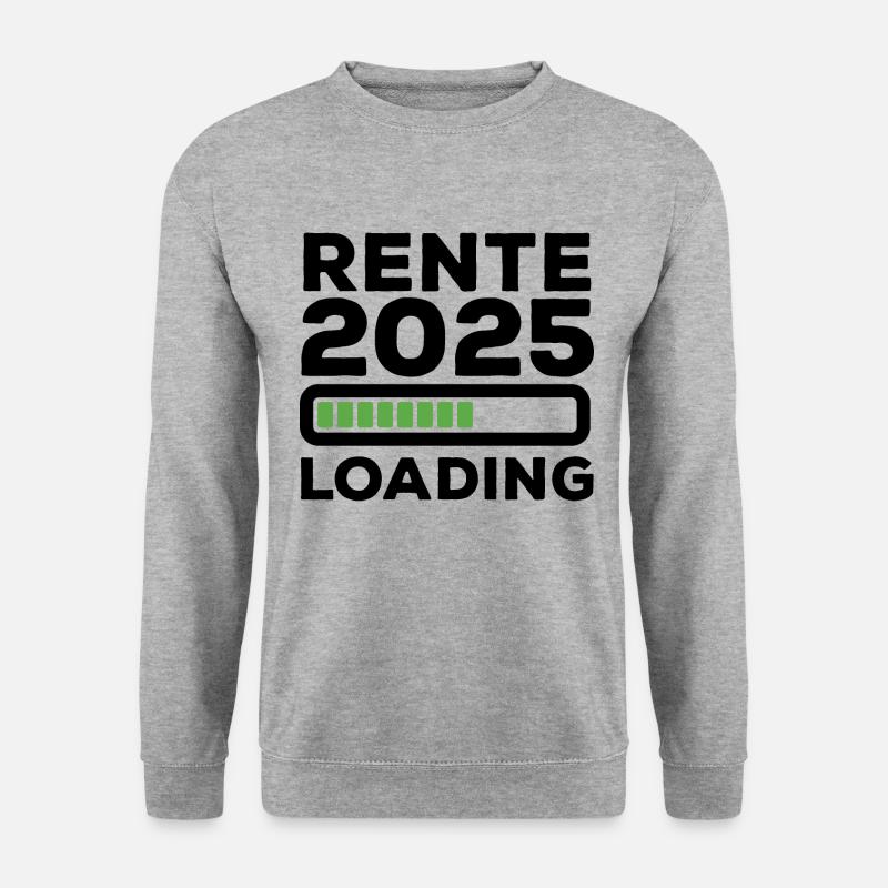 Rente 2025 Loading - Ruhestand - Pension - Unisex Pullover - Weißgrau meliert