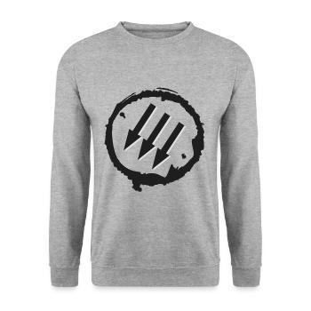flèches d'antifa - Sweat-shirt Unisexe - gris chiné - Devant - Alina (178cm) & Michal (187cm)
