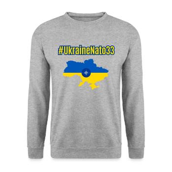 #UkraineNATO33 Ukraine joins the NATO alliance - Unisex Sweatshirt - salt & pepper - Front - Alina (178cm) & Michal (187cm)