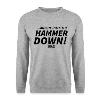 Hammer down - Unisex Sweatshirt - salt & pepper - Front - Alina (178cm) & Michal (187cm)