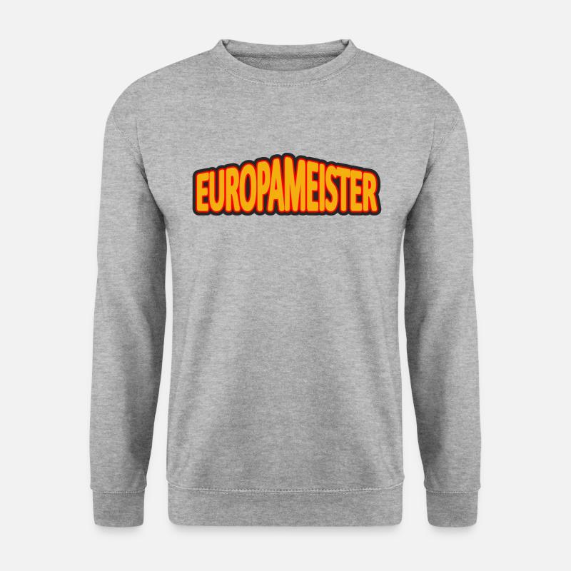 Europameister in Schwarz Rot Gold - Unisex Pullover - Weißgrau meliert