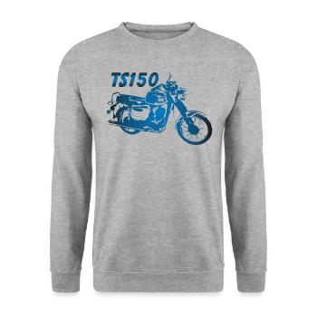 MZ TS150 - Unisex Pullover - Weißgrau meliert - Vorne - Alina (178cm) & Michal (187cm)