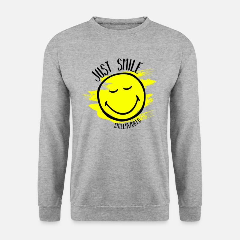 Just Smile - Unisex Pullover - Weißgrau meliert