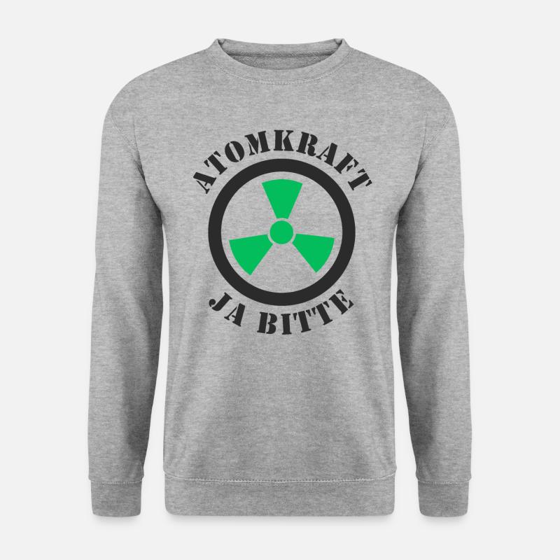 Atomkraft, Ja bitte - Unisex Pullover - Weißgrau meliert