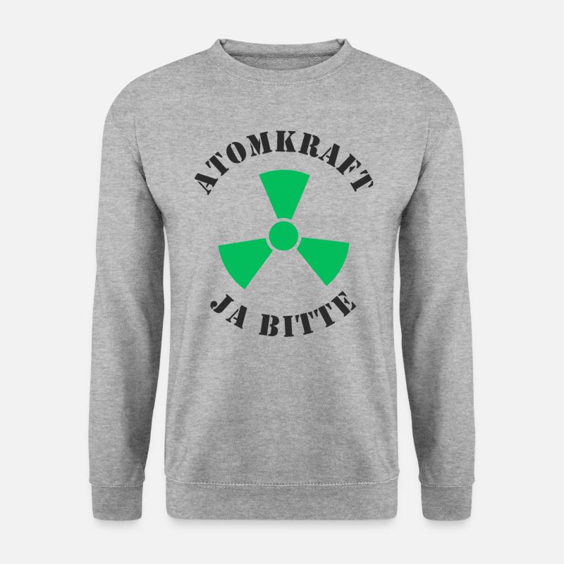 Atomkraft, Ja bitte - Unisex Pullover - Weißgrau meliert