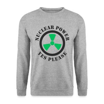 L’énergie nucléaire, oui s’il vous plaît, l’énergie nucléaire - Sweat-shirt Unisexe - gris chiné - Devant - Alina (178cm) & Michal (187cm)