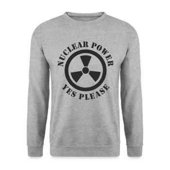 L’énergie nucléaire, oui s’il vous plaît, l’énergie nucléaire - Sweat-shirt Unisexe - gris chiné - Devant - Alina (178cm) & Michal (187cm)