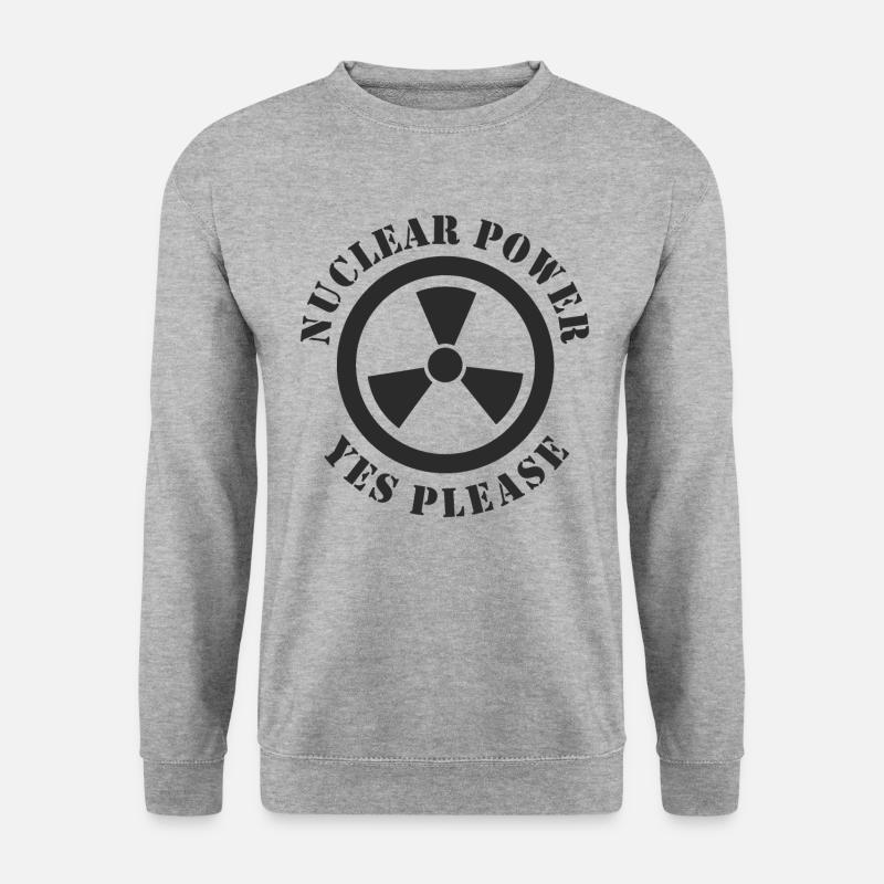 Atomkraft, Ja bitte, Kernenergie - Unisex Pullover - Weißgrau meliert