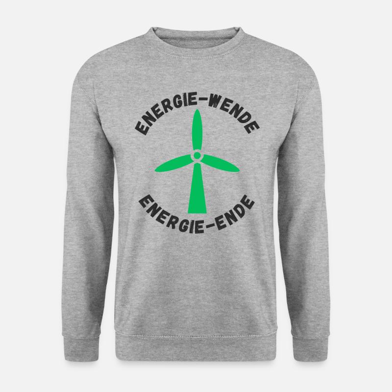 Energiewende Energieende - Unisex Pullover - Weißgrau meliert