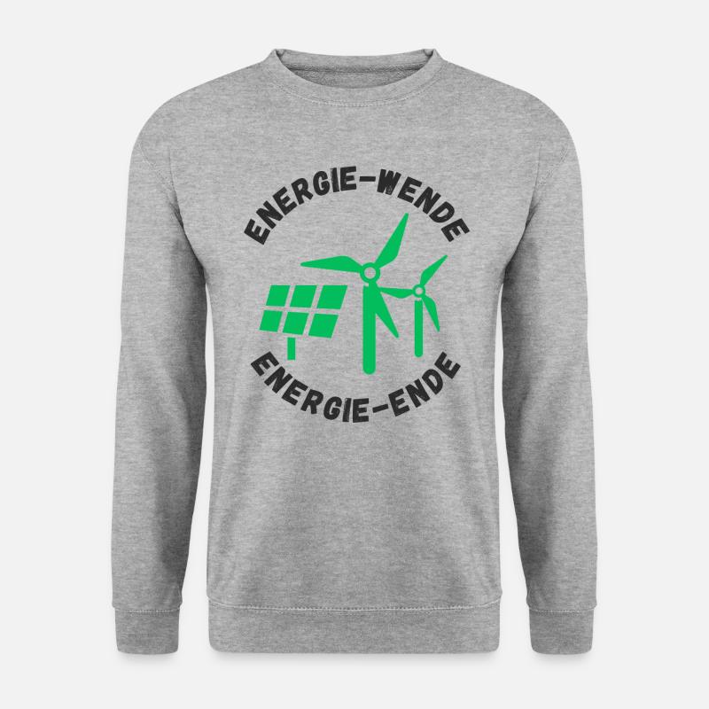 Energiewende Energieende - Unisex Pullover - Weißgrau meliert