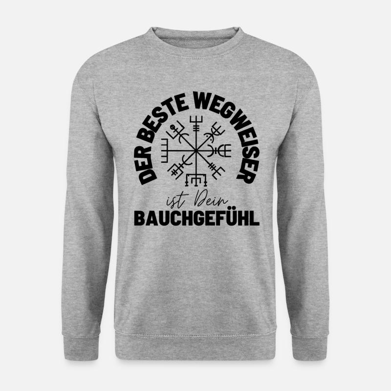 Wegweiser RUNEN viking CELTIC - VEGVISIR - Unisex Pullover - Weißgrau meliert