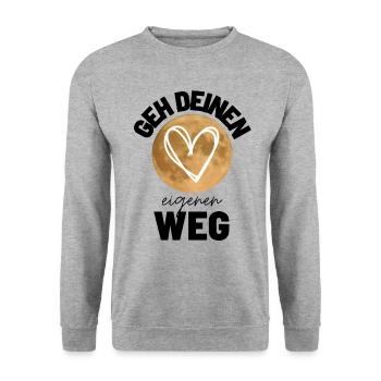 Sprücheshirts Motivationssprüche Motivationsspruch - Unisex Pullover - Weißgrau meliert - Vorne - Alina (178cm) & Michal (187cm)
