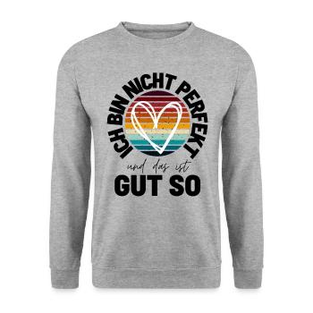 Sprücheshirts Motivationssprüche Motivationsspruch - Unisex Pullover - Weißgrau meliert - Vorne - Alina (178cm) & Michal (187cm)