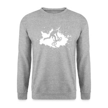 Bikedance Blanc - Sweat-shirt Unisexe - gris chiné - Devant - Alina (178cm) & Michal (187cm)